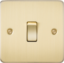 Flat Plate 10AX 1G Intermediate Switch - Brushed Brass