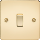 Flat Plate 10AX 1G Intermediate Switch - Polished Brass