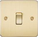 Flat Plate 10AX 1G 2 Way Switch - Brushed Brass