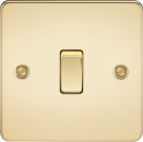 Flat Plate 10AX 1G 2 Way Switch - Polished Brass