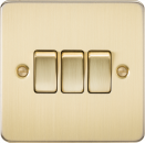 Flat Plate 10AX 3G 2-way switch - brushed brass