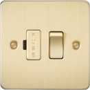 Flat Plate 13A switched fused spur unit - brushed brass