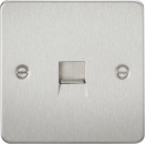 Flat Plate Telephone extension socket - brushed chrome