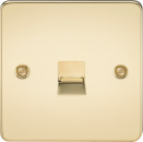 Flat Plate Telephone extension socket - polished brass