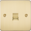 Flat Plate Telephone extension socket - brushed brass