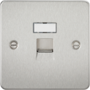 Flat Plate RJ45 network outlet - brushed chrome