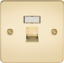 Flat Plate RJ45 network outlet - polished brass