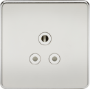 Screwless 5A Unswitched Socket - Polished Chrome with White Insert