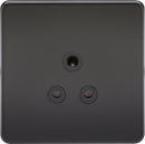 Screwless 5A Unswitched Socket - Matt Black with Black Insert