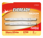 Eveready Halogen R7S Linear (118mm) 8,700lm 400W 2,950K (Warm White), Blister Of 2 (S11856)