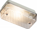 230V IP65 100W max (ES) E27 Bulkhead with Clear Prismatic Diffuser and Aluminium Base