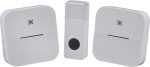 Wireless plug in dual receiver door chime system - white