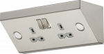 13A 2G Mounting DP Switched Socket - Stainless Steel with grey insert