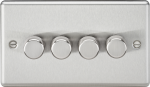 4G 2 way 10-200W (5-150W LED) trailing edge dimmer - Rounded Edge Brushed Chrome