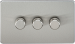 Screwless 3G 2-way 10-200W (5-150W LED) trailing edge dimmer - Brushed Chrome