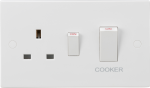 45A DP Cooker Switch and 13A Socket (White Rocker)