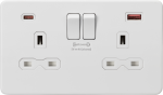 13A 2G DP Switched Socket with dual USB [FASTCHARGE] A+C - Matt White