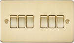 Flat Plate 10AX 6G 2-way switch - brushed brass