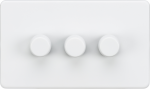 Screwless 3G 2-way 10-200W (5-150W LED) trailing edge dimmer - Matt White