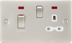 45A DP Switch and 13A switched socket with neons - pearl with white insert