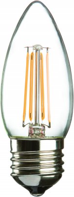 230V 5W LED ES Clear Candle Filament Lamp 2700K Dimmable