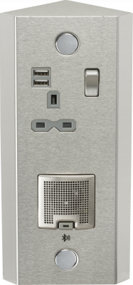 13A 1G Vertical Switched Socket with Dual USB Charger (2.4A) and 3W RMS Bluetooth Speaker