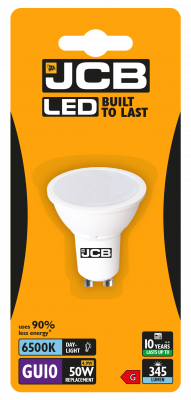 JCB LED GU10 345lm 4.9W 6,500K (Daylight), Blister Of 1