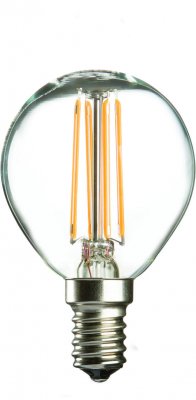 230V 4W LED SES Clear Golf Ball Filament Lamp 2700K Dimmable