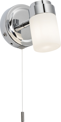 230V IP44 G9 Single Spotlight with Frosted Glass - Chrome