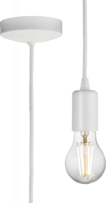 1.8m E27 Contemporary Pendant Set - Matt White