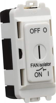 10A Fan Isolator Key Switch Module - White