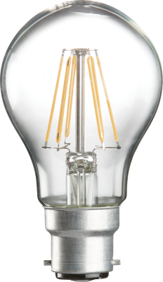 230V 8W LED BC B22 Clear GLS Filament Lamp 2700K Dimmable