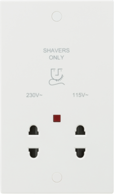 115/230V Dual Voltage Shaver Socket with Neon