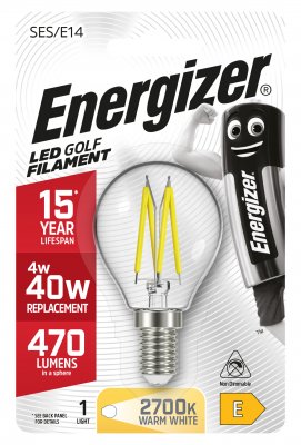 LED Filament Golf E14 (SES) 470lm 4W 2,700K (Warm White), Blister Of 1