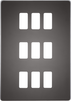 Screwless 9G grid faceplate - black nickel