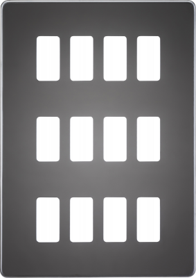 Screwless 12G grid faceplate - black nickel