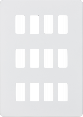 Screwless 12G grid faceplate - matt white