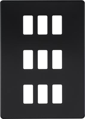 Screwless 9G grid faceplate - matt black