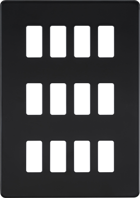 Screwless 12G grid faceplate - matt black