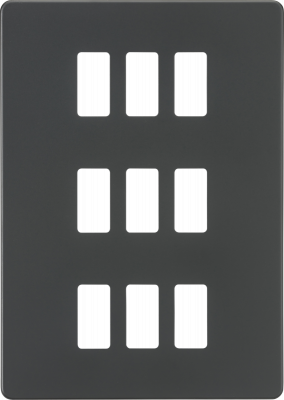 Screwless 9G grid faceplate - anthracite