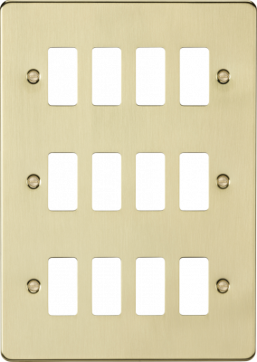 12G grid faceplate - brushed brass