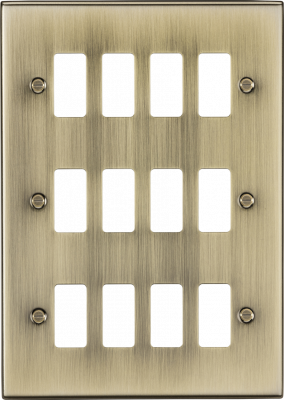 12G grid faceplate - antique brass