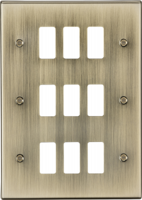 9G grid faceplate - antique brass