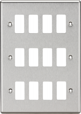 12G Grid Faceplate - Rounded Edge Brushed Chrome