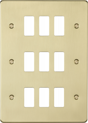 9G grid faceplate - brushed brass