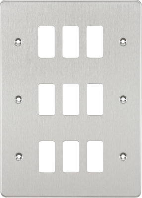 Flat plate 9G grid faceplate - brushed chrome