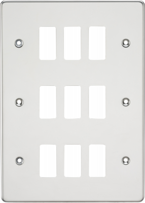 Flat plate 9G grid faceplate - polished chrome