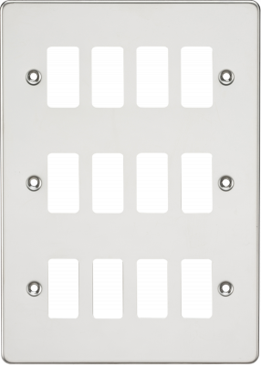 Flat plate 12G grid faceplate - polished chrome