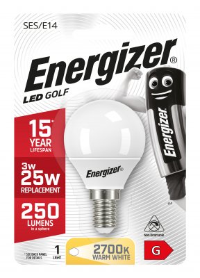 LED Golf E14 (SES) 250lm 3W 2,700K (Warm White), Blister Of 1