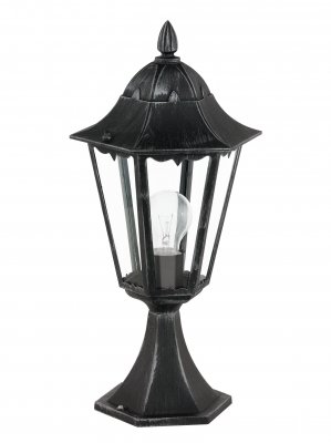 Pedestal Light Cast Aluminium Black, Silver-patina / Glass Clear - NAVEDO